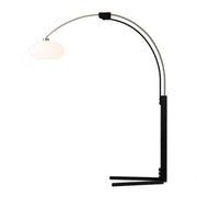 Nova California Morelli 85in Arc Floor Lamp | Mid-Century Modern Satin Nickel and Matte Black with White Lucite | Living Room & | Model 2012201SN