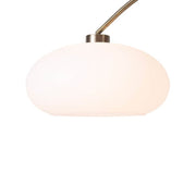 Nova California Morelli Arc Floor Lamp | Mid-Century Weathered Brass and Walnut Wood with White Lucite Shade | Living Room & | Model 2012201WB