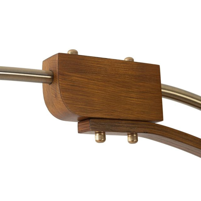 Nova California Morelli Arc Floor Lamp | Mid-Century Weathered Brass and Walnut Wood with White Lucite Shade | Living Room & | Model 2012201WB