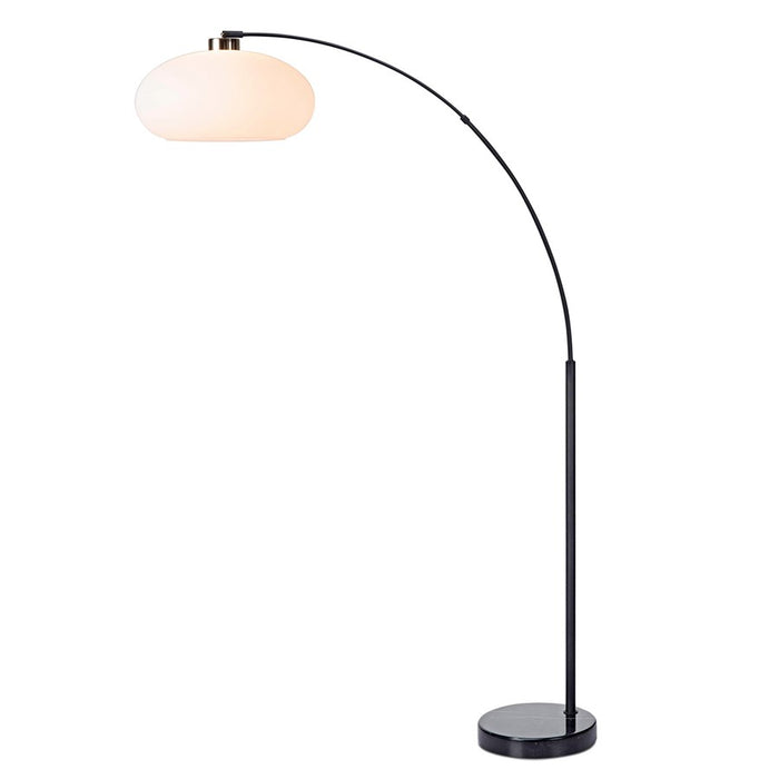 Nova of California Morelli 1Lt Arc Lamp, Weathered Brass/Black/White - 2012202WB