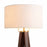 Nova California Quattro 1 Light Floor Lamp, Walnut Wood/Brass/White