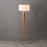 Nova California Quattro 1 Light Floor Lamp, Ash Wood/Brass/White