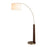 Nova of California Taper 1Lt Arc Lamp, Walnut Wood/Brass/White - 2110251W