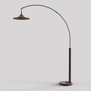 Nova of California Lodi 1Lt Arc Lamp, Matte Black/Walnut, Gold Leaf - 2110500MB