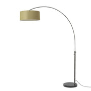 Nova California Float 92in 1-Light Arc Lamp | Black Nickel and Avocado Linen Shade | Living Room & Bedroom | 1500 Lumens, 2700K | Model 2110820AV