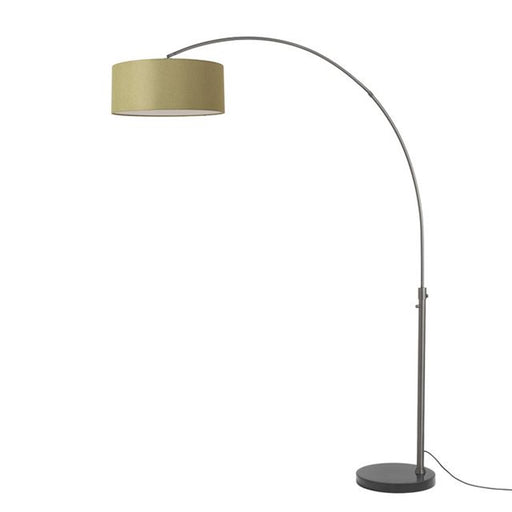 Nova California Float 92in 1-Light Arc Lamp | Black Nickel and Avocado Linen Shade | Living Room & Bedroom | 1500 Lumens, 2700K | Model 2110820AV