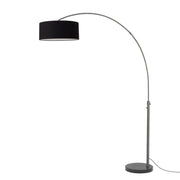 Nova California Float 92in 1-Light Arc Lamp | Industrial Black Nickel and Black Linen | Living Room & Bedroom | 68 x 18 x 92 in | Model 2110820BK