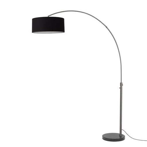 Nova California Float 92in 1-Light Arc Lamp | Industrial Black Nickel and Black Linen | Living Room & Bedroom | 68 x 18 x 92 in | Model 2110820BK