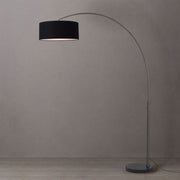 Nova California Float 92in 1-Light Arc Lamp | Industrial Black Nickel and Black Linen | Living Room & Bedroom | 68 x 18 x 92 in | Model 2110820BK