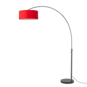 Nova California Float 92in 1-Light Arc Lamp | Industrial Black Nickel and Crimson Red Linen | Living Room & Bedroom | Model 2110820CR