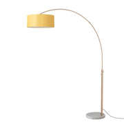 Nova California Float 92in 1-Light Arc Lamp | Industrial Weathered Brass and Mustard Linen | Living Room & Reading | 68 x 18 x 92 in | Model 2110821MU