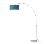 Nova California Float 92in 1-Light Arc Lamp | Satin Nickel and Pool Blue Linen | Living Room & Home Office | 68 x 18 x 92 in | Model 2110822BL