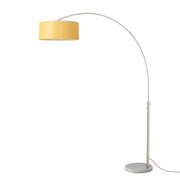 Nova California Float 92in 1-Light Arc Lamp | Satin Nickel and Mustard Linen | Living Room & Home Office | 68 x 18 x 92 in | Model 2110822MU