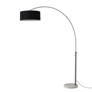 Nova California Float 92in 1-Light Arc Lamp | Modern Black Nickel and Black Linen Shade | Living Room & Bedroom | 68 x 18 x 92 in | Model 2110823BK