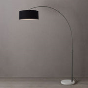 Nova California Float 92in 1-Light Arc Lamp | Modern Black Nickel and Black Linen Shade | Living Room & Bedroom | 68 x 18 x 92 in | Model 2110823BK