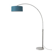 Nova California Float 92in 1-Light Arc Lamp | Industrial Black Nickel and Pool Blue Linen | Living Room & Reading Nook | Model 2110823BL