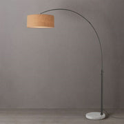 Nova California Float 92in 1-Light Arc Lamp | Industrial Black Nickel and Burlap Linen | Living Room & Reading Nook | 1500 Lumens | Model 2110823BU