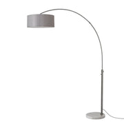 Nova California Float 92in 1-Light Arc Lamp | Modern Black Nickel and Cashmere Gray Linen Shade | Living Room & Bedroom | Model 2110823CG
