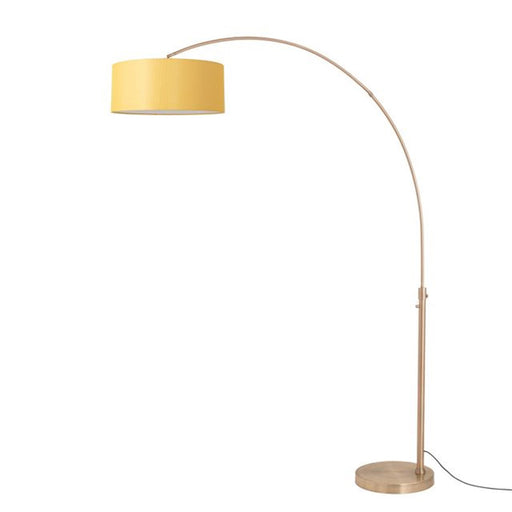 Nova California Float 92in 1-Light Arc Lamp | Industrial Weathered Brass and Mustard Linen | Living Room & Bedroom | 68 x 18 x 92 in | Model 2110824MU
