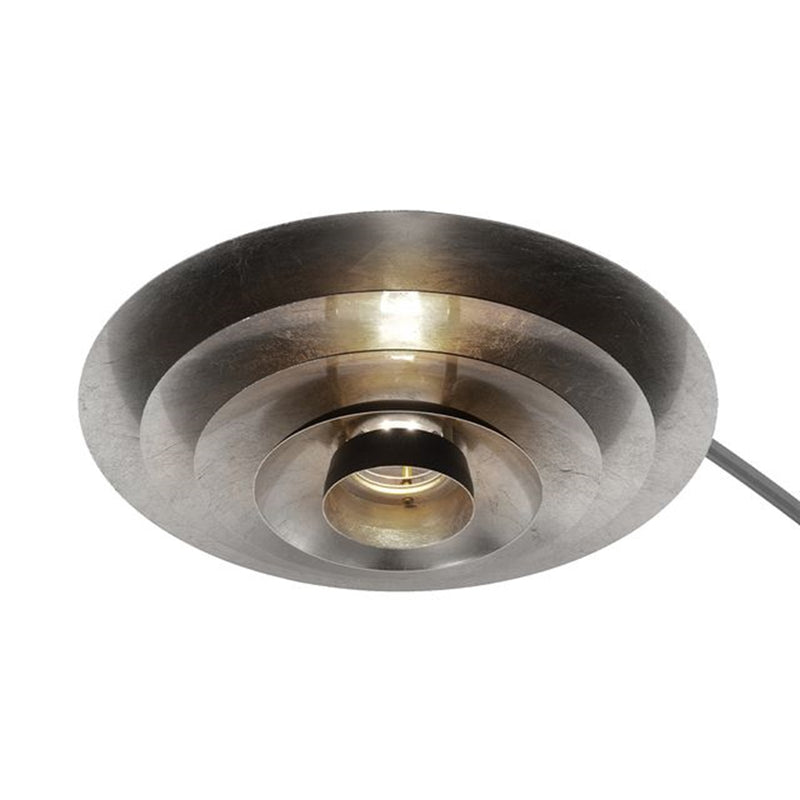 Nova California Rancho Mirage 1-Light Arc Floor Lamp | Mid-Century Antique Nickel and Matte Black Aluminum Shade | Living Room & | Model 2110824SN