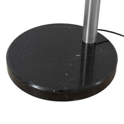 Nova California Rancho Mirage 1-Light Arc Floor Lamp | Mid-Century Antique Nickel and Matte Black Aluminum Shade | Living Room & | Model 2110824SN