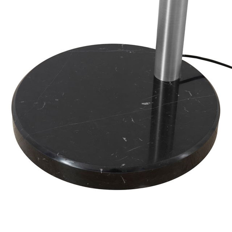 Nova California Rancho Mirage 1-Light Arc Floor Lamp | Mid-Century Antique Nickel and Matte Black Aluminum Shade | Living Room & | Model 2110824SN