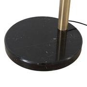Nova California Rancho Mirage 1-Light Arc Floor Lamp | Mid-Century Weathered Brass and Matte Black Aluminum Shade | Living Room & | Model 2110824WB