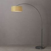 Nova California Float 92in 1-Light Arc Lamp | Industrial Black Nickel and Avocado Linen | Living Room & Home Office | Model 2110826AV