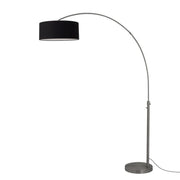 Nova California Float 92in 1-Light Arc Lamp | Modern Black Nickel and Black Linen Shade | Living Room & Bedroom | 1500 Lumens 2700K | Model 2110826BK
