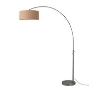 Nova California Float 92in 1-Light Arc Lamp | Industrial Black Nickel and Natural Burlap Linen | Living Room & Home Office | Model 2110826BU