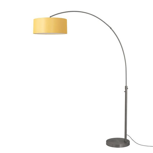 Nova California Float 92in 1-Light Arc Lamp | Industrial Black Nickel and Mustard Linen | Living Room & Home Office | Model 2110826MU
