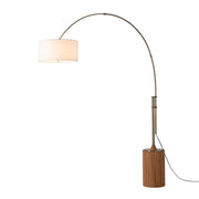 Nova California Tambo 1 Light Arc Lamp, Walnut/Brass/White Linen - 2110832DW
