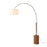 Nova California Tambo 1 Light Arc Lamp, Walnut/Brass/White Linen - 2110832DW