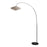 Nova California Roswell 1 Light Arc Lamp, Matte Black/White Linen