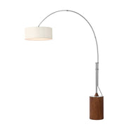 Nova California Tambo 92in 1-Light Arc Lamp | Mid-Century Modern Satin Nickel and Dark Walnut Wood | Living Room & Bedroom | Model 2110833WH