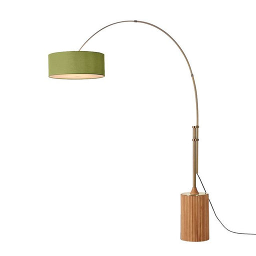 Nova California Tambo 92in 1-Light Arc Lamp | Mid-Century Modern Weathered Brass and Avocado Linen | Living Room & Bedroom | Model 2110839AV