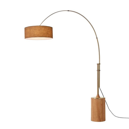 Nova California Tambo 92in 1-Light Arc Lamp | Mid-Century Weathered Brass and Burlap Linen | Living Room & Bedroom | 68 x 18 x 92 in | Model 2110839BU