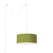 Nova California Stretch 18in 1-Light Swag Lamp | Modern Satin Nickel and Avocado Linen | Living Room & Bedroom | 1500 Lumens | Model 2110840AV