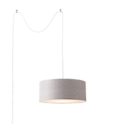 Nova California Stretch 22in 1-Light Swag Lamp | Modern Satin Nickel and Cashmere Gray Linen | Living Room & Bedroom | Model 2110840CG