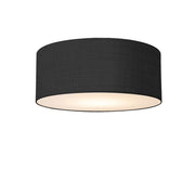 Nova California Stretch 22in 1-Light Flush Mount | Modern Satin Nickel and Black Linen | Bedroom & Hallway | 17 x 17 x 3.5 in | Model 2110842BK