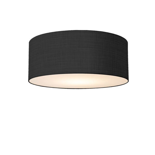 Nova California Stretch 22in 1-Light Flush Mount | Modern Satin Nickel and Black Linen | Bedroom & Hallway | 17 x 17 x 3.5 in | Model 2110842BK