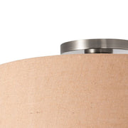 Nova California Stretch 17in 1-Light Flush Mount | Modern Satin Nickel and Burlap Linen | Dining Room & Hallway | 17 x 17 x 3.5 in | Model 2110842BU