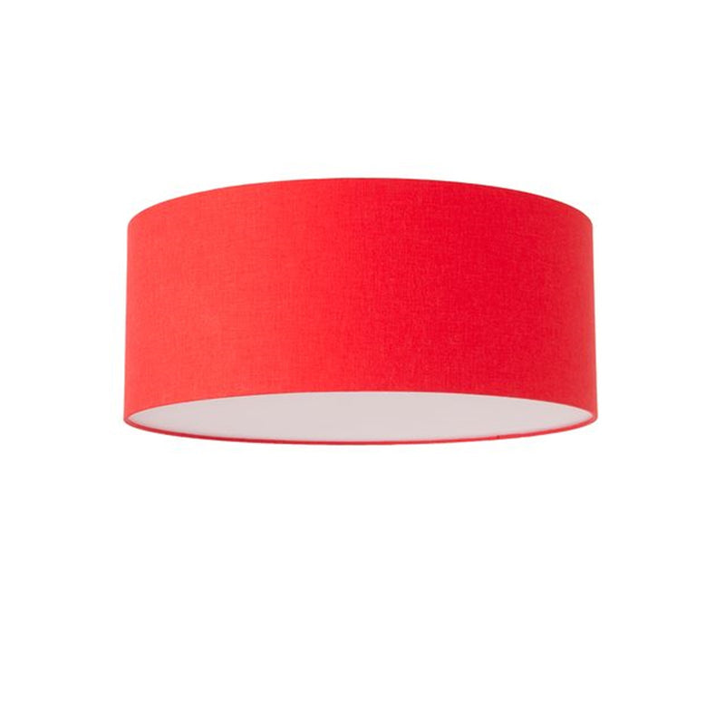Nova California Stretch 17in 1-Light Flush Mount | Modern Satin Nickel and Crimson Red Linen | Hallway & Entryway | 17 x 17 x 3.5 in | Model 2110842CR