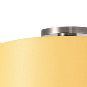 Nova California Stretch 17in 1-Light Flush Mount | Modern Satin Nickel and Mustard Linen | Bedroom & Living Room | 17 x 17 x 3.5 in | Model 2110842MU