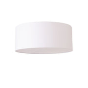 Nova California Stretch 22in 1-Light Flush Mount | Modern Satin Nickel and White Linen | Bedroom & Hallway | 17 x 17 x 3.5 in | Model 2110842WH