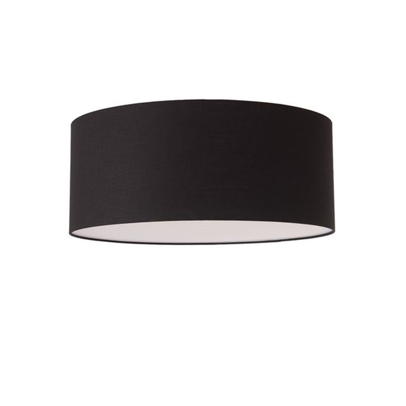 Nova California Stretch 17in 1-Light Flush Mount | Modern Weathered Brass and Black Linen Drum | Hallway & Bedroom | Model 2110843BK