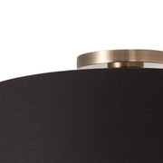 Nova California Stretch 17in 1-Light Flush Mount | Modern Weathered Brass and Black Linen Drum | Hallway & Bedroom | Model 2110843BK