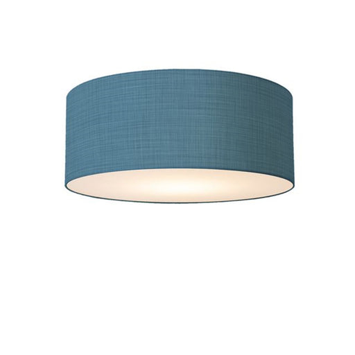 Nova California Stretch 17in 1-Light Flush Mount | Modern Weathered Brass and Pool Blue Linen Drum | Hallway & Dining Room | Model 2110843BL