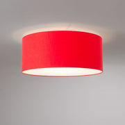 Nova California Stretch 17in 1-Light Flush Mount | Modern Weathered Brass and Crimson Red Linen | Hallway & Entryway | Model 2110843CR