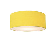 Nova California Stretch 17in 1-Light Flush Mount | Modern Weathered Brass and Mustard Linen | Bedroom & Living Room | Model 2110843MU